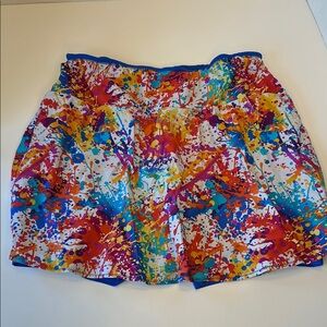 Sparkle skirt large athletic wear skort Tennis pickleball running paint splatter